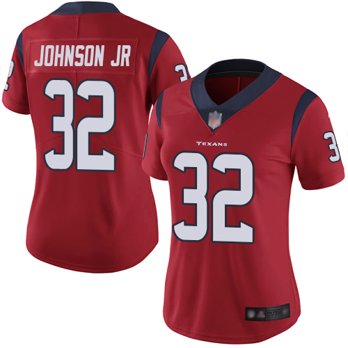 Texans 32 Lonnie Johnson Jr  Red Alternate Women Stitched Football Vapor Untouchable Limited Jersey