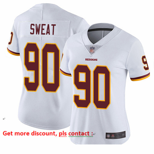 Redskins 90 Montez Sweat White Women Stitched Football Vapor Unt