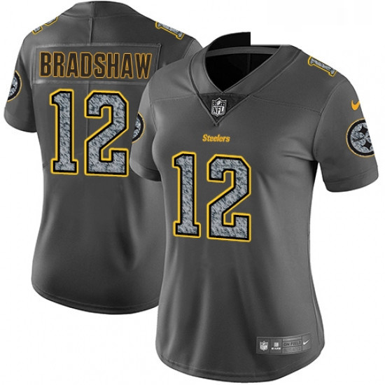 Womens Nike Pittsburgh Steelers 12 Terry Bradshaw Gray Static Va