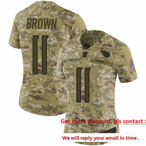 Titans 11 A J  Brown Camo Women Stitched Football Limited 2018 Salute to Service Jersey