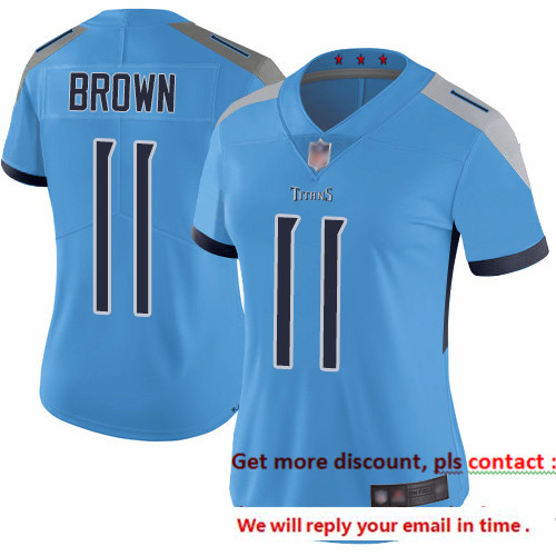 Titans 11 A J  Brown Light Blue Alternate Women Stitched Football Vapor Untouchable Limited Jersey