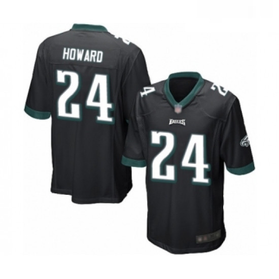 Mens Philadelphia Eagles 24 Jordan Howard Game Black Alternate F