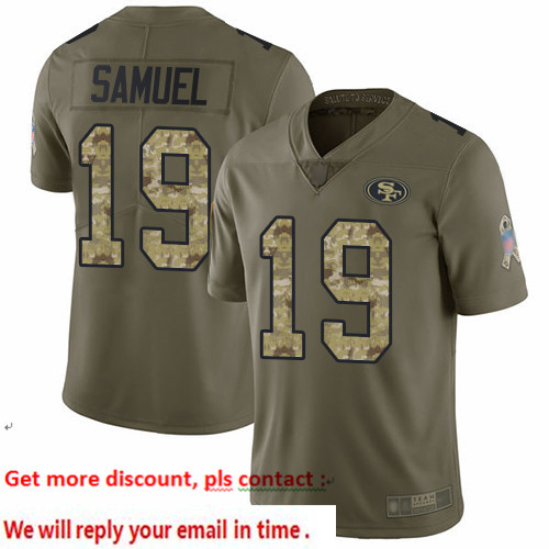 49ers 19 Deebo Samuel Olive Camo Youth Stitched Football Limited