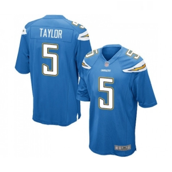 Men Los Angeles Chargers 5 Tyrod Taylor Game Electric Blue Alternate Football Jersey