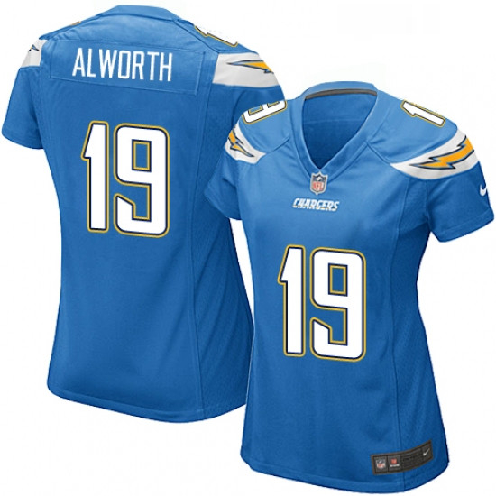 Womens Nike Los Angeles Chargers 19 Lance Alworth Game Electric 