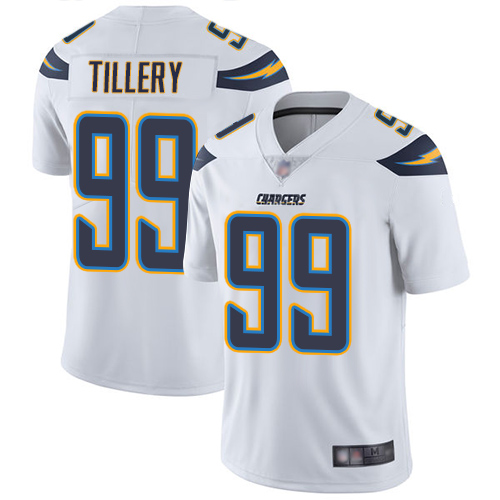Chargers 99 Jerry Tillery White Youth Stitched Football Vapor Un