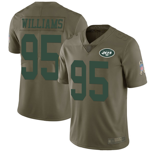 Jets 95 Quinnen Williams Olive Youth Stitched Football Limited 2