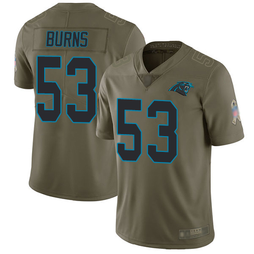 Panthers 53 Brian Burns Olive Youth Stitched Football Limited 20