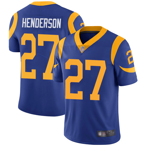 Rams 27 Darrell Henderson Royal Blue Alternate Youth Stitched Football Vapor Untouchable Limited Jer