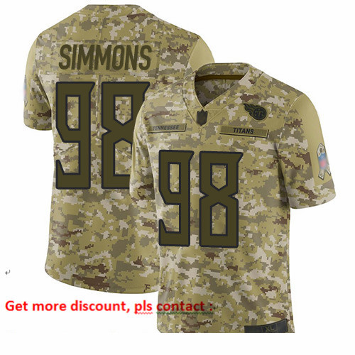 Titans 98 Jeffery Simmons Camo Youth Stitched Football Limited 2018 Salute to Service Jersey