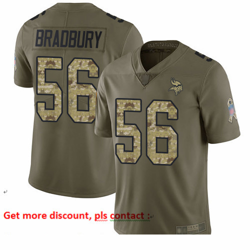 Vikings 56 Garrett Bradbury Olive Camo Youth Stitched Football L