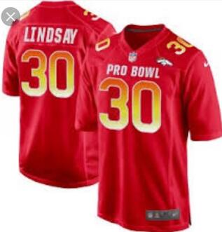 Denver Broncos #30 Lindsay Pro Bowl Red Jersey