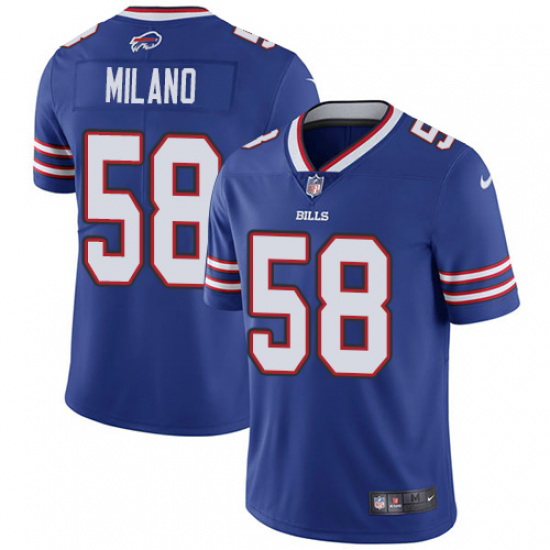 Men's Nike Buffalo Bills #58 Matt Milano Royal Blue Team Color Vapor Untouchable Limited Player NFL 