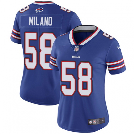 Women's Nike Buffalo Bills #58 Matt Milano Royal Blue Team Color Vapor Untouchable Limited Player NF