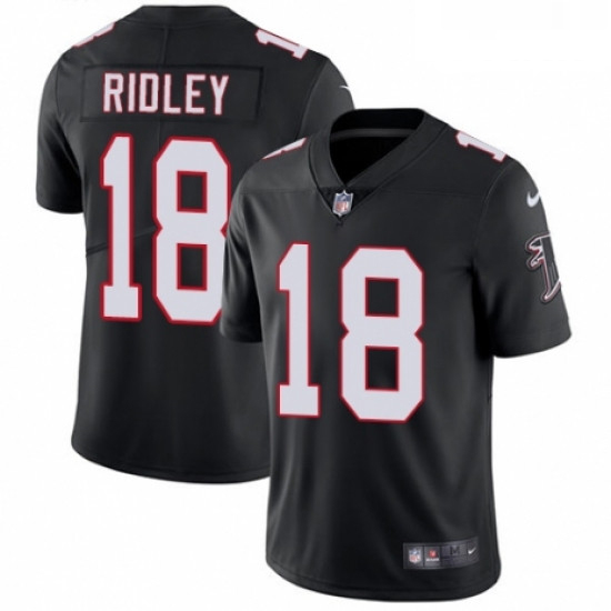 Youth Nike Atlanta Falcons 18 Calvin Ridley Black Alternate Vapor Untouchable Elite Player NFL Jerse