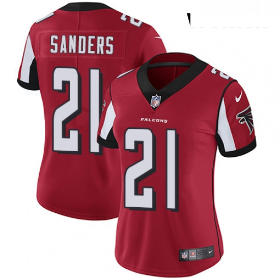 Womens Nike Atlanta Falcons 21 Deion Sanders Red Team Color Vapor Untouchable Limited Player NFL Jer