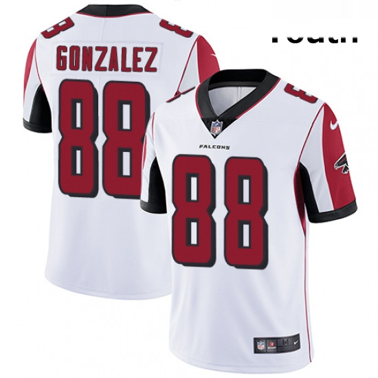 Youth Nike Atlanta Falcons 88 Tony Gonzalez White Vapor Untouchable Limited Player NFL Jersey