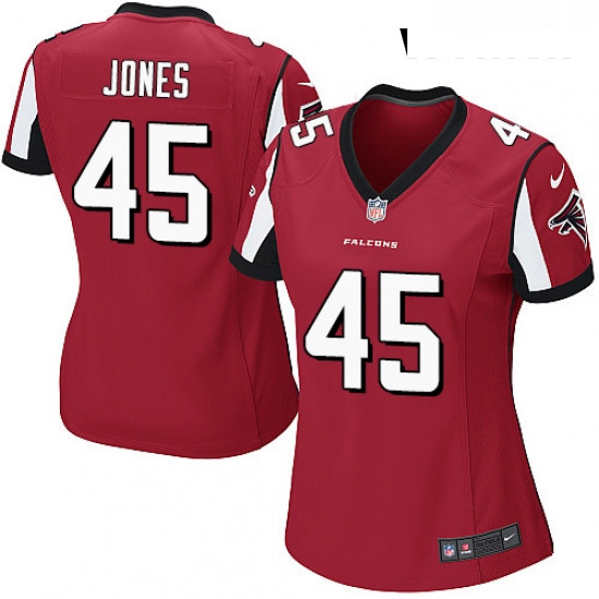 Womens Nike Atlanta Falcons 45 Deion Jones Game Red Team Color NFL Jersey