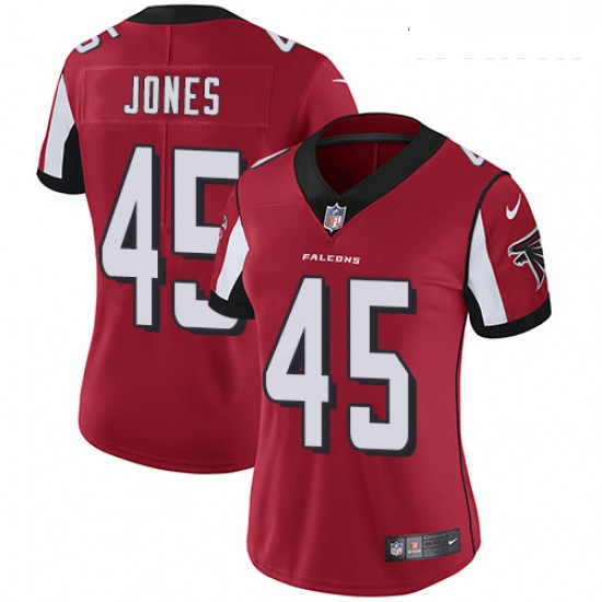 Womens Nike Atlanta Falcons 45 Deion Jones Red Team Color Vapor Untouchable Limited Player NFL Jerse