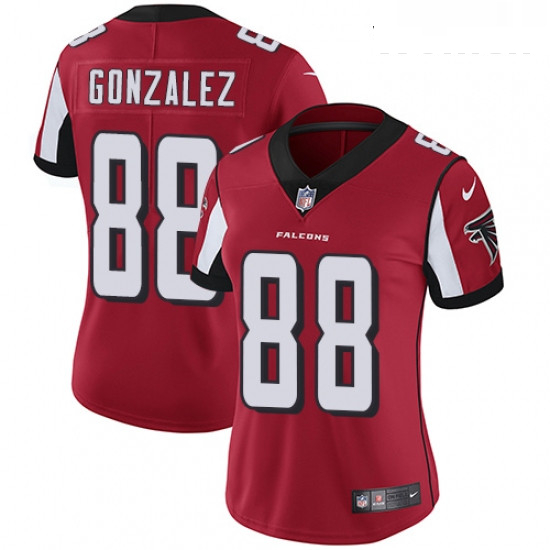 Womens Nike Atlanta Falcons 88 Tony Gonzalez Red Team Color Vapor Untouchable Limited Player NFL Jer