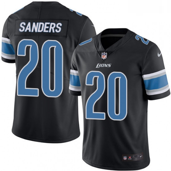 Men Nike Detroit Lions 20 Barry Sanders Limited Black Rush Vapor Untouchable NFL Jersey