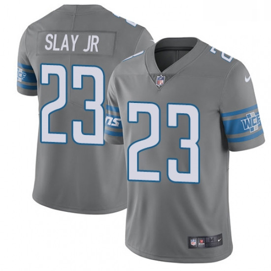 Men Nike Detroit Lions 23 Darius Slay Jr Limited Steel Rush Vapor Untouchable NFL Jersey