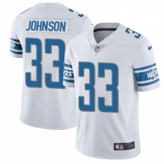 Men Nike Detroit Lions 33 Kerryon Johnson White Vapor Untouchable Limited Player NFL Jersey