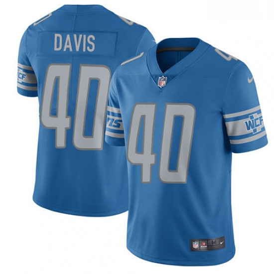 Men Nike Detroit Lions 40 Jarrad Davis Limited Light Blue Team Color Vapor Untouchable NFL Jersey