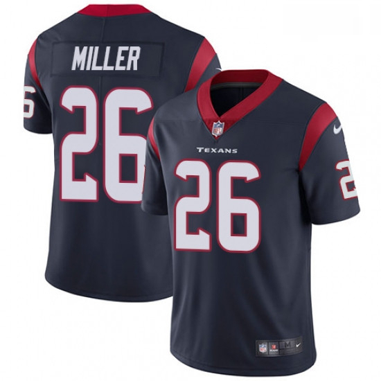 Men Nike Houston Texans 26 Lamar Miller Limited Navy Blue Team Color Vapor Untouchable NFL Jersey