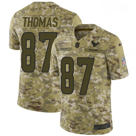 Men Nike Houston Texans 87 Demaryius Thomas Limited Camo 2018 Salute to Service NFL Jersey