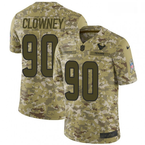 Men Nike Houston Texans 90 Jadeveon Clowney Limited Camo 2018 Salute to Service NFL Jersey