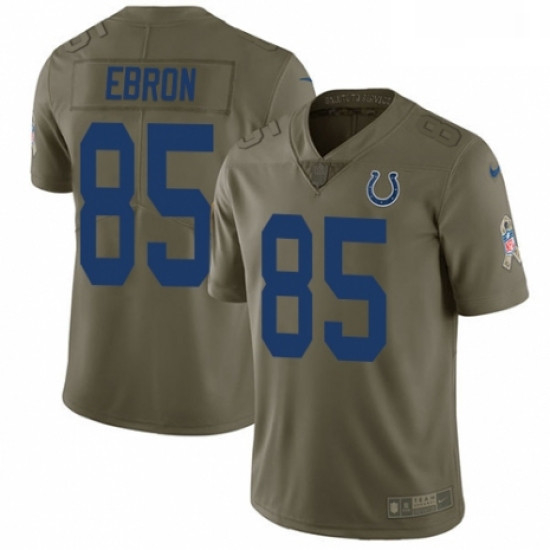 Nike Indianapolis Colts No85 Eric Ebron Olive Men's Stitched NFL Limited 2017 Salute To Service Jersey