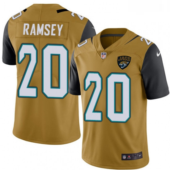 Men Nike Jacksonville Jaguars 20 Jalen Ramsey Limited Gold Rush Vapor Untouchable NFL Jersey