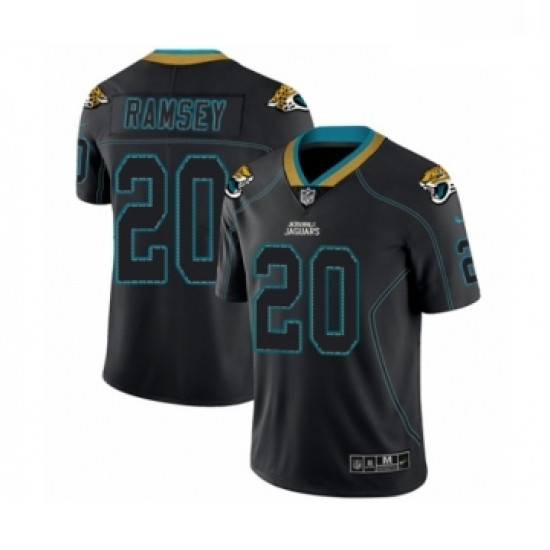 Men Nike Jacksonville Jaguars 20 Jalen Ramsey Limited Lights Out Black Rush NFL Jersey