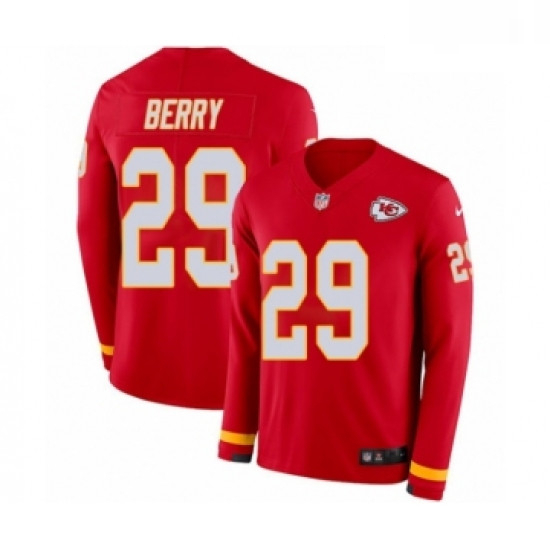 Youth Nike Kansas City Chiefs 29 Eric Berry Limited Red Therma Long Sleeve NFL Jersey