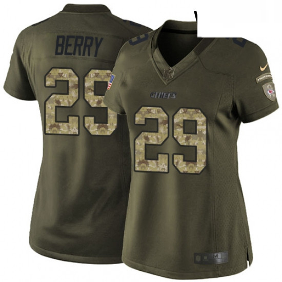 Womens Nike Kansas City Chiefs 29 Eric Berry Elite Green Salute to Service NFL Jersey