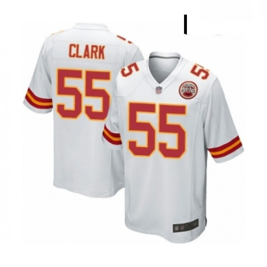 Men Kansas City Chiefs 55 Frank Clark Game White Football Jersey