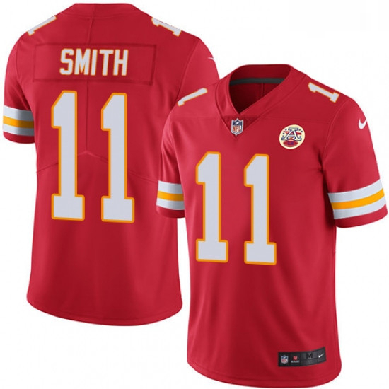 Youth Nike Kansas City Chiefs 11 Alex Smith Red Team Color Vapor Untouchable Limited Player NFL Jers