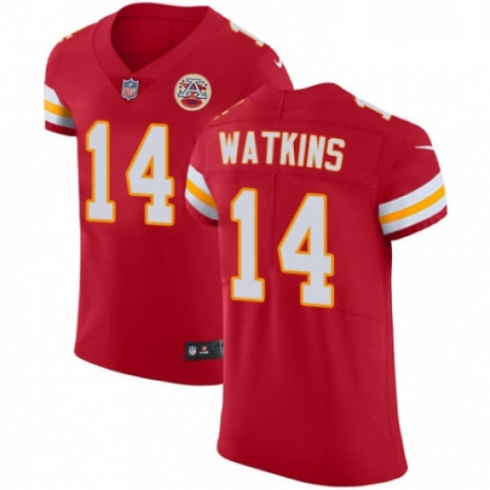 Men Nike Kansas City Chiefs 14 Sammy Watkins Red Team Color Vapor Untouchable Elite Player NFL Jerse