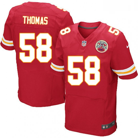 Men Nike Kansas City Chiefs 58 Derrick Thomas Red Team Color Vapor Untouchable Elite Player NFL Jers