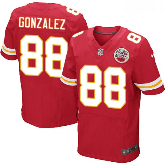 Men Nike Kansas City Chiefs 88 Tony Gonzalez Red Team Color Vapor Untouchable Elite Player NFL Jerse