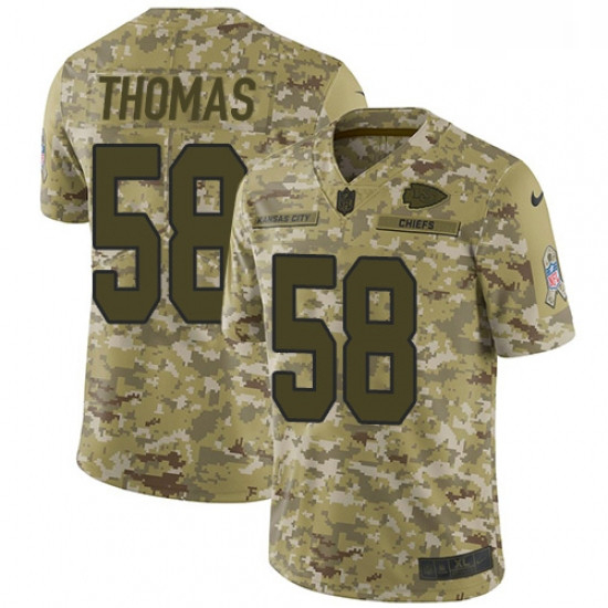 Youth Nike Kansas City Chiefs 58 Derrick Thomas Limited Camo 2018 Salute to Service NFL Jer