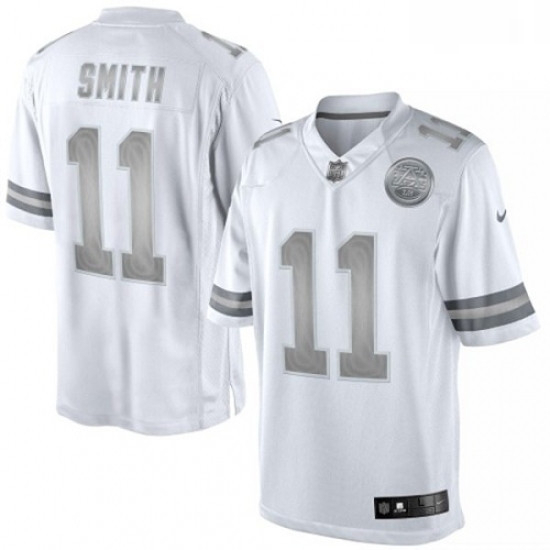 Men Nike Kansas City Chiefs 11 Alex Smith Limited White Platinum NFL Jersey