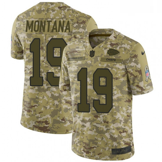 Men Nike Kansas City Chiefs 19 Joe Montana Limited Camo 2018 Salute to Service NFL Jersey