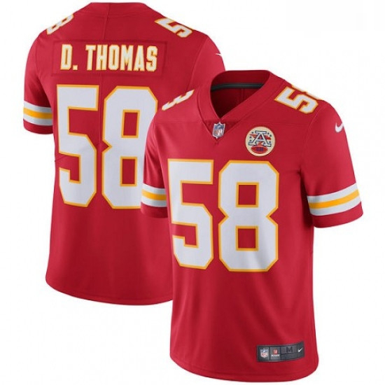 Men Nike Kansas City Chiefs 58 Derrick Thomas Red Team Color Vapor Untouchable Limited Player NFL Je