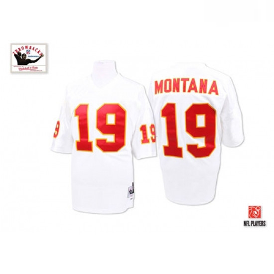 Mitchell And Ness Kansas City Chiefs 19 Joe Montana White Authentic Throwback NFL Jersey