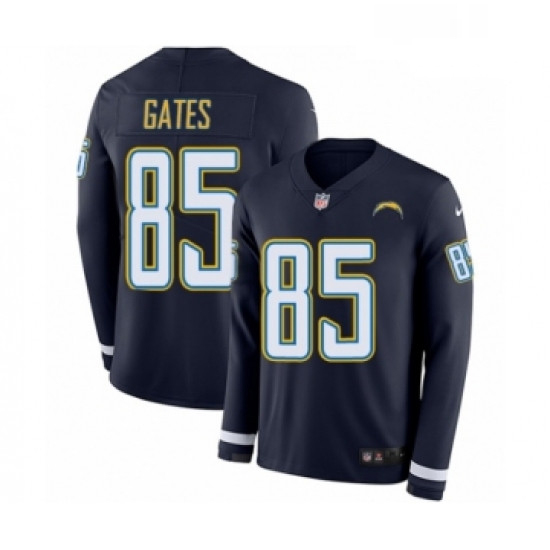 Men Nike Los Angeles Chargers 85 Antonio Gates Limited Navy Blue Therma Long Sleeve NFL Jersey