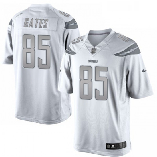 Men Nike Los Angeles Chargers 85 Antonio Gates Limited White Platinum NFL Jersey