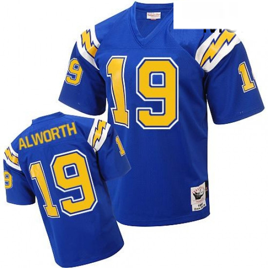 Mitchell And Ness Los Angeles Chargers 19 Lance Alworth Authentic Electric Blue 1984 Throwback NFL J