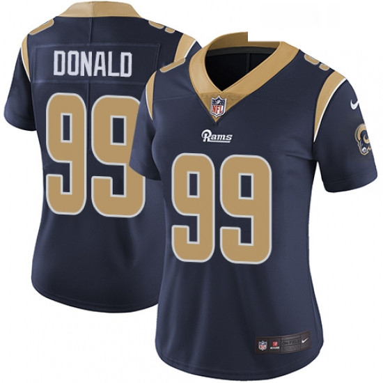 Womens Nike Los Angeles Rams 99 Aaron Donald Navy Blue Team Colo